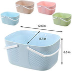 rejomiik Portable Plastic Shower Caddy Basket Organizer with Handles, Blue - Image 5