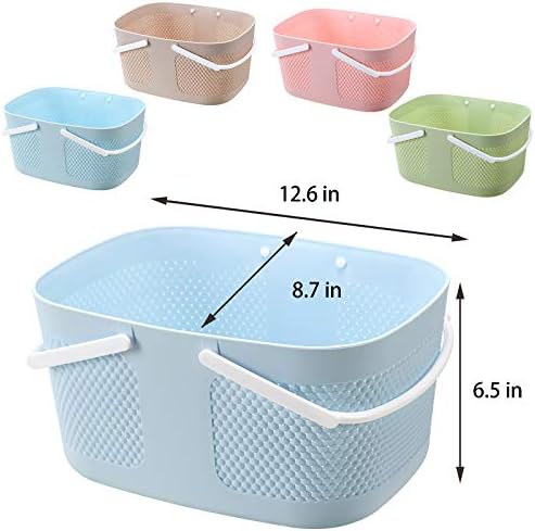 rejomiik Portable Plastic Shower Caddy Basket Organizer with Handles, Blue - Image 5