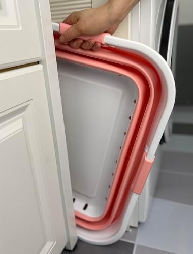 SAMMART 42L (11 gallon) Collapsible Plastic Laundry Basket - Foldable Pop Up Storage Container/Organizer - Space Saving Hamper/Basket (1, White/Quartz Pink) - Image 6