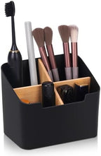 Ayswupt Toothbrush Holders for Bathrooms,Electric Toothbrush and Toothpaste Holder with Divider for Bathroom Countertop Organizer,Toothbrush Caddy for Kids Family Counter Vanity Storage Black by Ayswupt