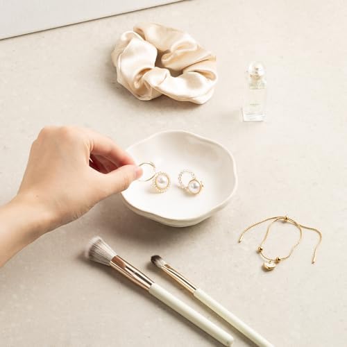 Ceramic Jewelry Tray, Ring Holder Floral Trinket Bowl for Women - Image 6