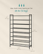 SONGMICS 8-Tier Metal Shoe Rack, Vertical Shelf, Holds up to 40 Pairs - Image 2