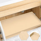 Silicone Under Sink Mat, 31"x22", Waterproof Cabinet Liner, Beige by FORWOS