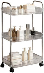 Sooyee Clear 3-Tier Plastic Rolling Utility Cart with Wheels by Sooyee