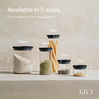 KIVY Airtight Glass Jars with transparent Lids & Labels 3x 40oz - Stackable - Image 6