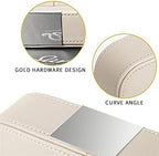 SANZIE Leather Tray Organizer, Valet Tray Key Tray (Metal Silvered, Grey) - Image 6