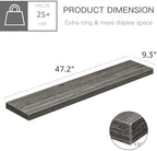 QEEIG Floating Shelves for Wall 47.2" Extra Long - Wall Mounted Shelf Bathroom Kitchen Living Room Bedroom Farmhouse Home Decor Display Bookshelf Large 47.2 x 9.3 inch Set of 2, Grey (008-120GY) - Image 3