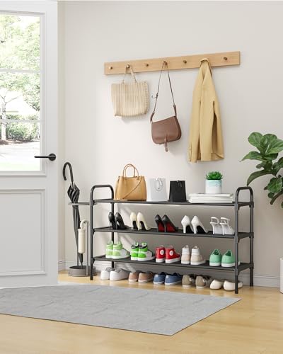 Kitsure Extra-Long Shoe Rack for Closet, 39.0" Wide - 3 Tier, Black | Shoe Organizer for Front Door Entrance, Stackable Shoe Shelf, Closet Organizers and Storage - Image 2