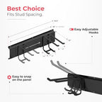TIDYME Garage Wall Organizer, Shovel Holder Wall Mount, 80" Double Hooks - Image 3