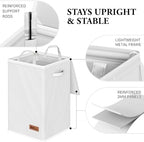 Simple Houseware Foldable Laundry Hamper Basket with Lid and Bag, Pink - Image 3