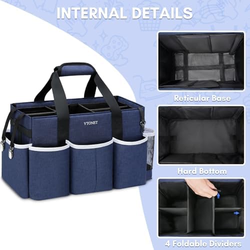 Ytonet Extra Large Cleaning Caddy Bag with Dividers, Foldable Cleaning Tote - Image 4