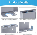BOIVSHI Blow Dryer Holder, Wall Mount with Adhesive/Screw Mounting, Gray - Image 6