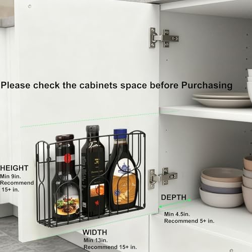DEAYOU Kitchen Wrap Organizer Rack Wall Mount, Cabinet Door Storage Basket, Sturdy Metal Aluminum Foil Holder for Sandwich Bag, Wax Paper, Plastic Wrap, Food Bag, Cutting Boards, Black - Image 3