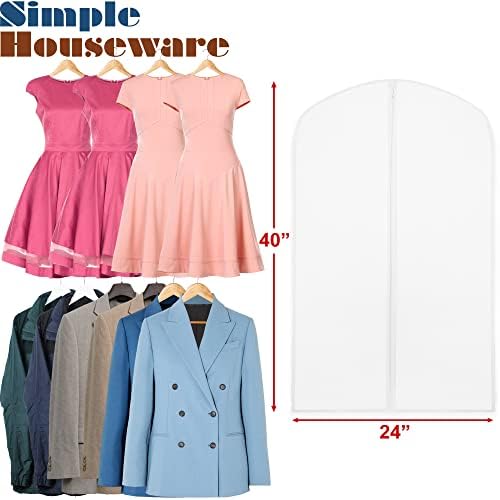 Simple Houseware 40-Inch Clear Garment Bags with Zipper, 10 Pack - Image 5