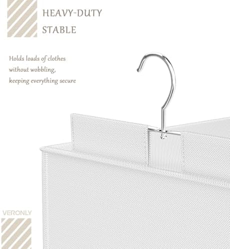 Hanging Closet Organizer and Storage with Bamboo Support, 6-Shelf Closet Hanging Storage Shelves, Closet Organizers Easy Mount Foldable for Bedroom - Image 7