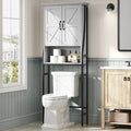 Over The Toilet Storage Cabinet, Over Toilet Bathroom Organizer with Barn Doors Above Toilet Storage Cabinet Spacesaver Rack Behind Toilet Bathroom Organizer (Gray) by MXARLTR