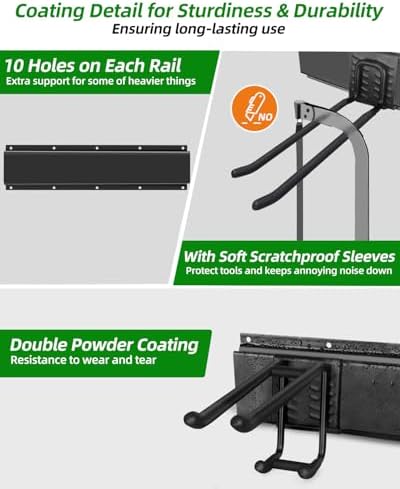 PIYILO Garden Tool Organizer 48 inches with 18 Garage Wall Hooks in 9 Types - Image 7