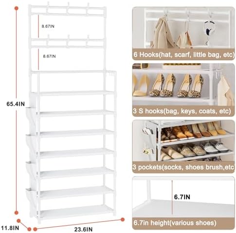 OYREL Shoe Rack 7 Tier Shoe Organizer Storage 21-28 Pairs - Image 3