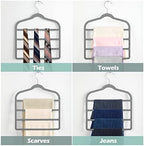 Velvet Pant Clothes Hanger Space Saving Non Slip Hanger Jean Slack Hangers | Multiple Velvet Hanger Closet Organizer Storage and Organization for Jeans,Scarf,Tie(Grey, 5) - Image 6