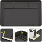 Under Sink Mats for Kitchen Waterproof 34"x22",Black by WOHBAY