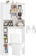 Farmhouse Over The Toilet Storage Cabinet with Barn Door, Reversible Side by Besiost