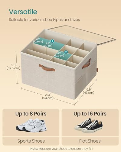 SONGMICS Shoe Organizer for Closet, Fabric Bins, Fits up to 16 Pairs - Image 6