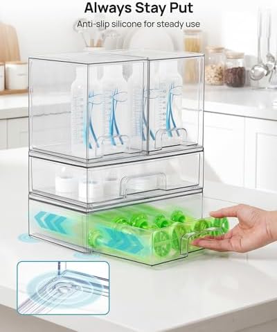 Vtopmart Clear Stackable Storage Drawers Set of 8, Plastic Organizer Bins - Image 7