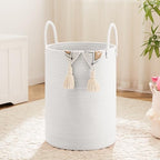 Artfeel Laundry Basket,Woven Cotton Rope Laundry Hamper,40L for Decorative Storage of Dirty Clothes,Toys and Blankets in Bathroom,Baby Room and Living Room by Artfeel