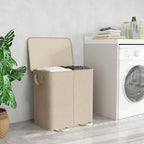 Lifewit Double Laundry Hamper with Lid, Removable Laundry Bags, Beige - Image 6