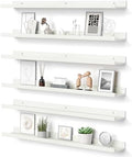 upsimples Floating Shelves for Wall Decor and Storage, White, 6Pcs 35.5'' by upsimples