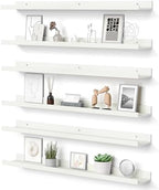 upsimples Floating Shelves for Wall Decor and Storage, White, 6Pcs 35.5'' by upsimples