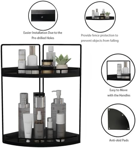 Dorhors Corner Bathroom Counter Organizer,Vanity Countertop Storage Shelf - Image 4