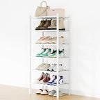 Smiry Bamboo Shoe Rack, 8 Vertical Slats, 6 Tier - 17.3" Wide, White by Smiry