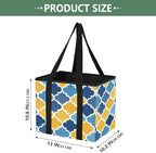 Trunk Organizer Collapsible Car Organizer with Handle Car Storage Box Bin for Groceries SUV Utility Tote Bag Portable Vehicle Container Quatrefoil Gradient Blue and Yellow - Image 2