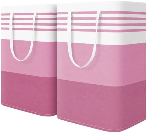 WOWBOX 2 Pack Laundry Baskets, Collapsible Dirty Clothes Laundry Hampers by WOWBOX