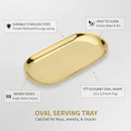 Effortless Organization Oval Tray, Stainless Steel Catchall for Keys & Jewelry, Decorative Vanity or Entryway Organizer - Image 4