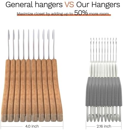 20 Pack Heavy Duty Plastic Hangers, Non Slip Clothes Hangers with Rubber Pads and 360° Hook - Thin Space Saving Hanger, Closet Organizer for Shirt, Pants, Suit, Skirt,Coat - Gray - Image 6