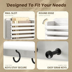 Rebee Vision Key Holder Wall Mount with Mail Slot for Hoom Decor, White - Image 7