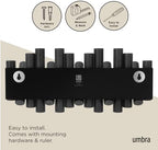 Umbra Picket Coat Rack, Wall Mount 5 Flip-Down Coat Hooks, Black - Image 6