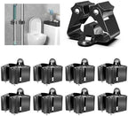 3-H Broom Holder Wall Mount 8 Pack, Stainless Steel Mop Hanger with Screws by 3-H