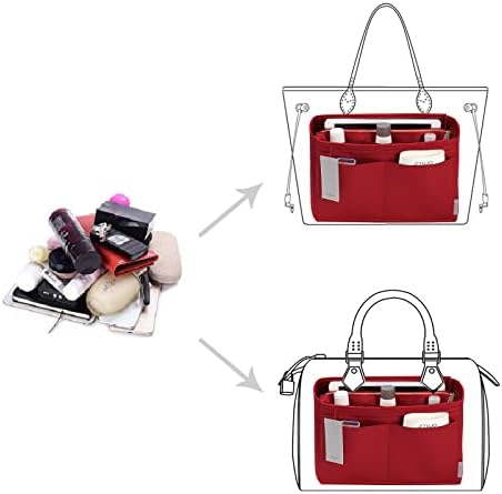 ZTUJO Purse Organizer Insert, Felt Bag Organizer with Metal Zipper, Handbag & Tote Shaper, For Speedy Neverfull Tote, 7 Sizes - Image 4