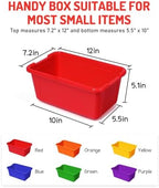 GAMENOTE 6 Quart Plastic Storage Bins Without Lids,12 Pack, Colorful - Image 7