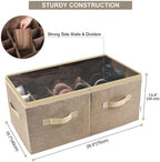 Moteph Shoe Organizer for Closet - Shoe Storage Organizer for Closet Organization with Clear Cover & Adjustable Dividers, Shoe Rack & Basket - (Light Brown, Large - 24 Pairs) - Image 3
