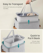 SONGMICS Laundry Basket, 100L Laundry Hamper with Lid, 1 Removable Bag - Image 5
