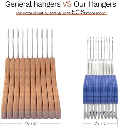 60 Pack Heavy Duty Plastic Hangers, Non Slip Clothes Hangers with Rubber Pads and 360° Hook - Thin Space Saving Hanger, Closet Organizer for Shirt, Pants, Suit, Skirt,Coat - Blue - Image 5