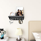 Beego Entryway Key Holder for Wall - Black Acrylic Key Rack with Shelf Decorative Key Hanger Wall Mount Mail Organizer with 6 Key Hooks for Office Hallway Kitchen Living Room Home Décor - Image 4