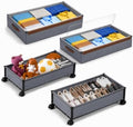 OMAIRA Under Bed Storage with Wheels, Underbed Shoe Storage Organizer with Clear Lids,& Rolling Drawers for Clothes, Shoes, Toys – Multi-Use Storage Bins and Drawers, 2-Pack Splittable into 4-Pack by OMAIRA