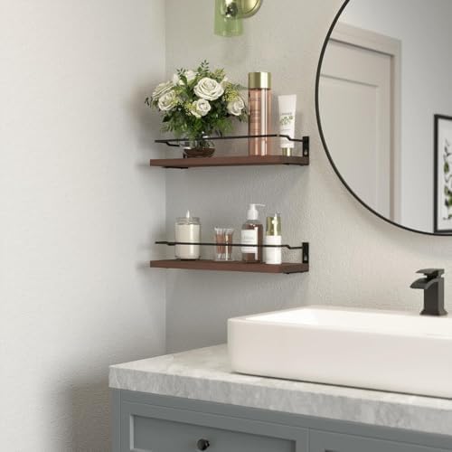RICHER HOUSE Floating Shelves Bathroom, Small Wall Shelf Over Toilet 2 Set - Image 5