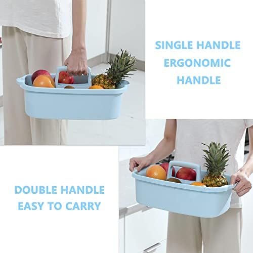 JiatuA Large Cleaning Supplies Caddy Portable Shower Caddy Basket Blue - Image 3