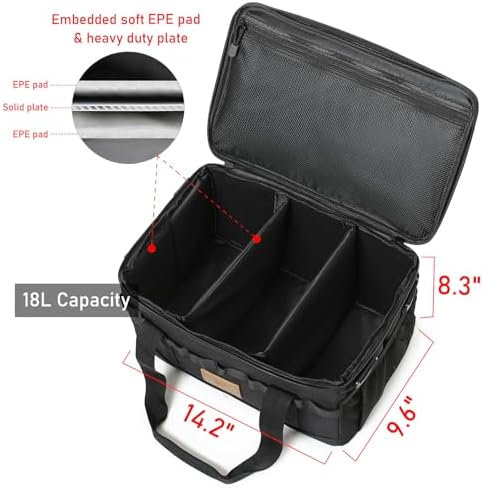 Tactical Camping Storage Bag 18L Tactical Utility Tote Bag Camping Cookware Organizer Trunk Organizer (Black) - Image 2